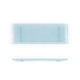 Glass Dinnerware 13.75" x 5" x h:0.5" Rectangular Blue Glass Platter (Set of 2)